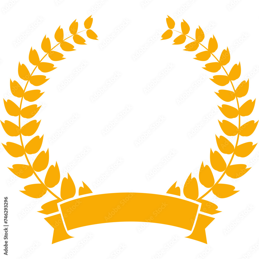 Golden Laurel Wreath with Ribbon Golden Laurel Wreath with Ribbon