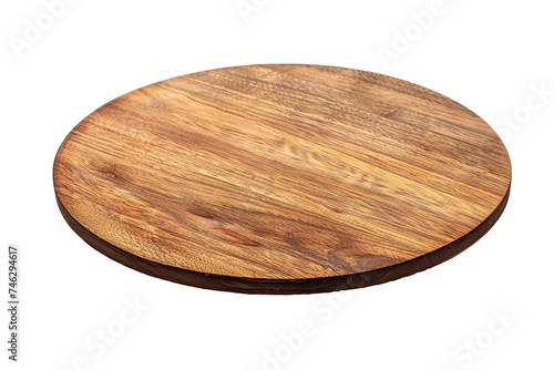 Wooden pizza board isolated on white background