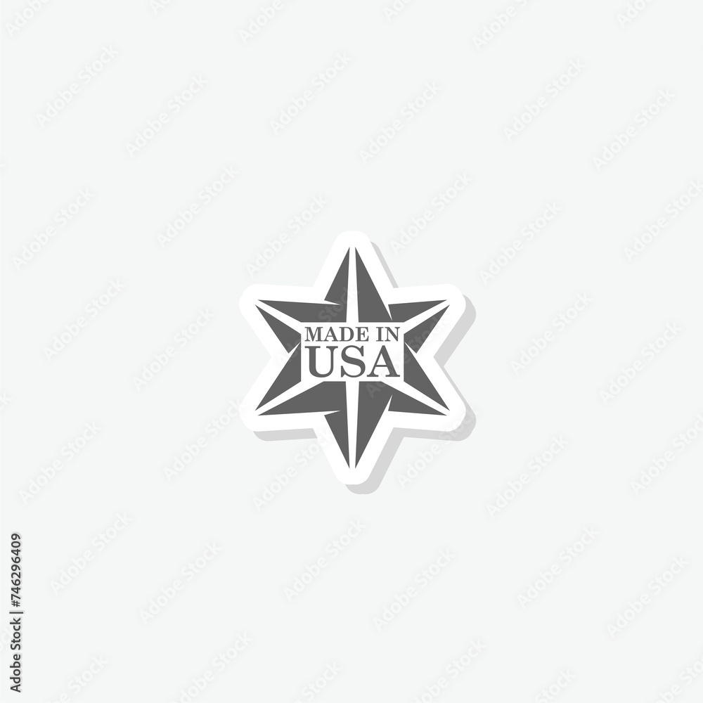 Made in USA label sticker isolated on gray background Made in USA label sticker isolated on gray background
