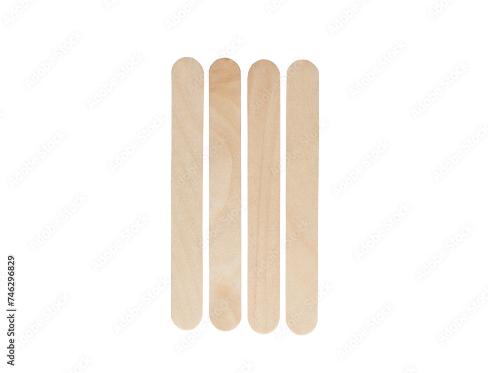 Four (4) tally marks symbol made from wooden popsicles stick isolated on white background with clipping path. Education and learning concept. Four (4) tally marks symbol made from wooden popsicles stick isolated on white background with clipping path. Education and learning concept.