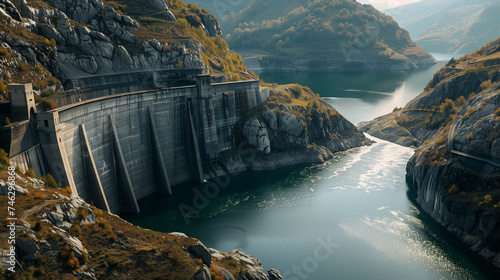 A dam for water storage designed to accumulate energy as part of the concept for a hydroelectric power plant