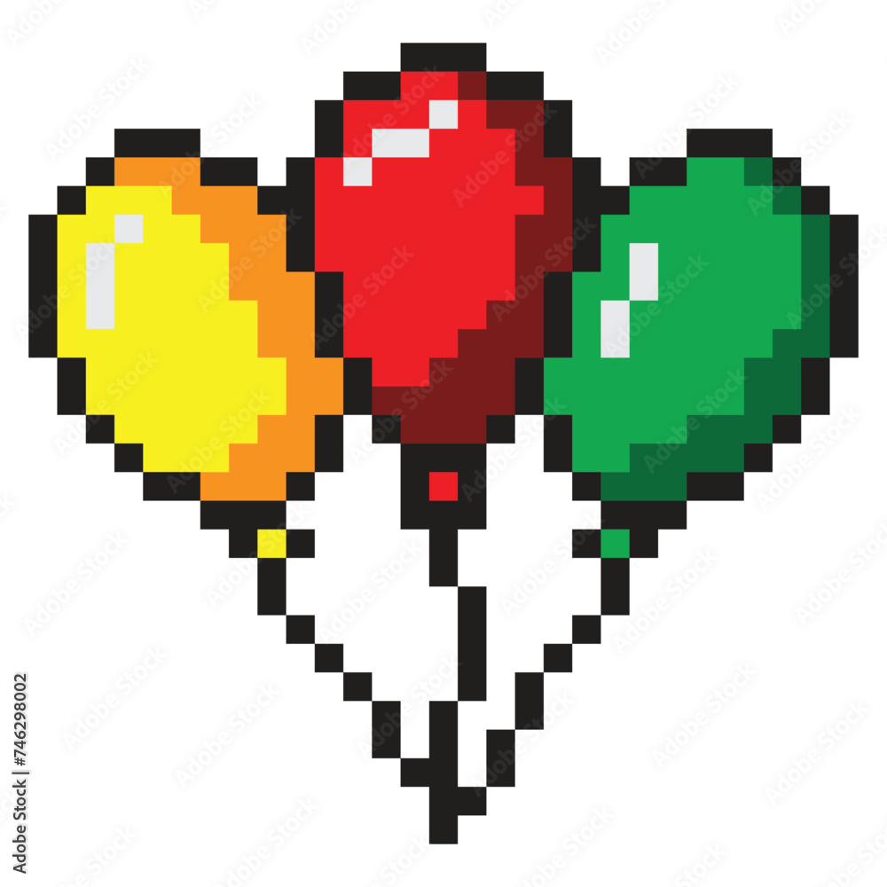 Balloon pixel art vector illustration Balloon pixel art vector illustration