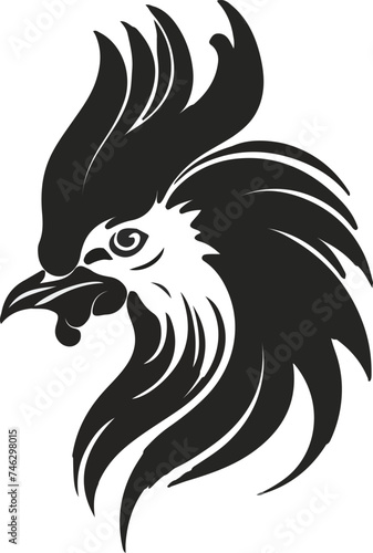 Rooster face logo portrait vector illustration art design.