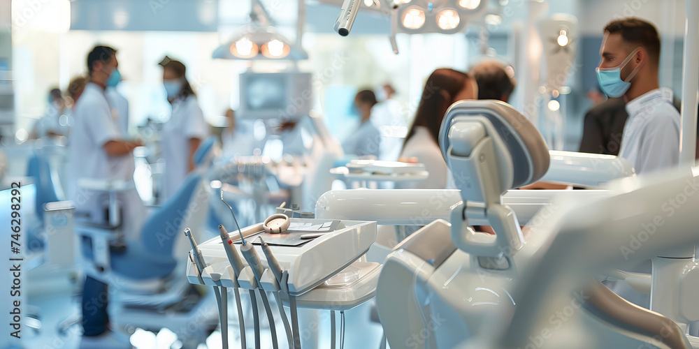 Professional Dental Team Engaged in Modern Oral Healthcare Facility Professional Dental Team Engaged in Modern Oral Healthcare Facility