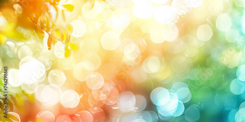 Ethereal Autumn Leaves in a Luminous, Colorful Bokeh Wonderland Banner