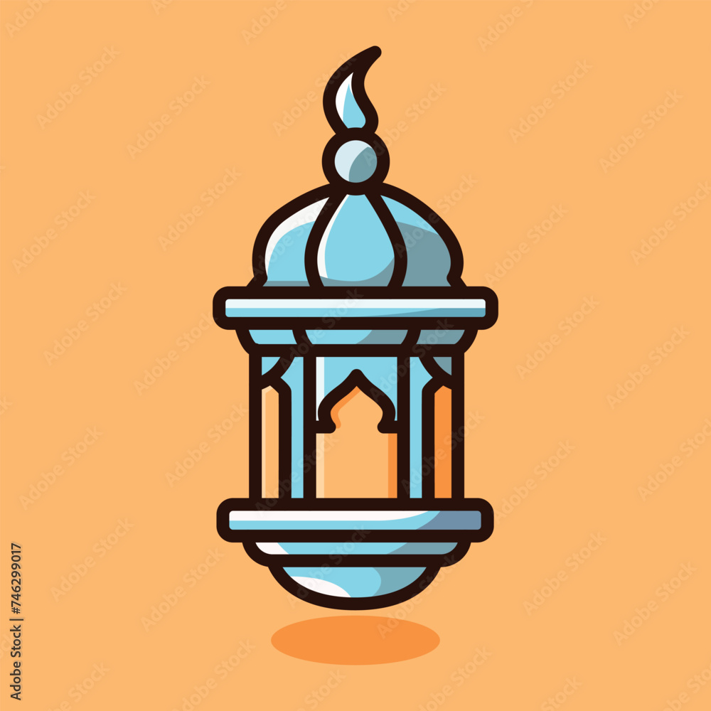 Flat vector illustration of arabic lantern for ramadan kareem