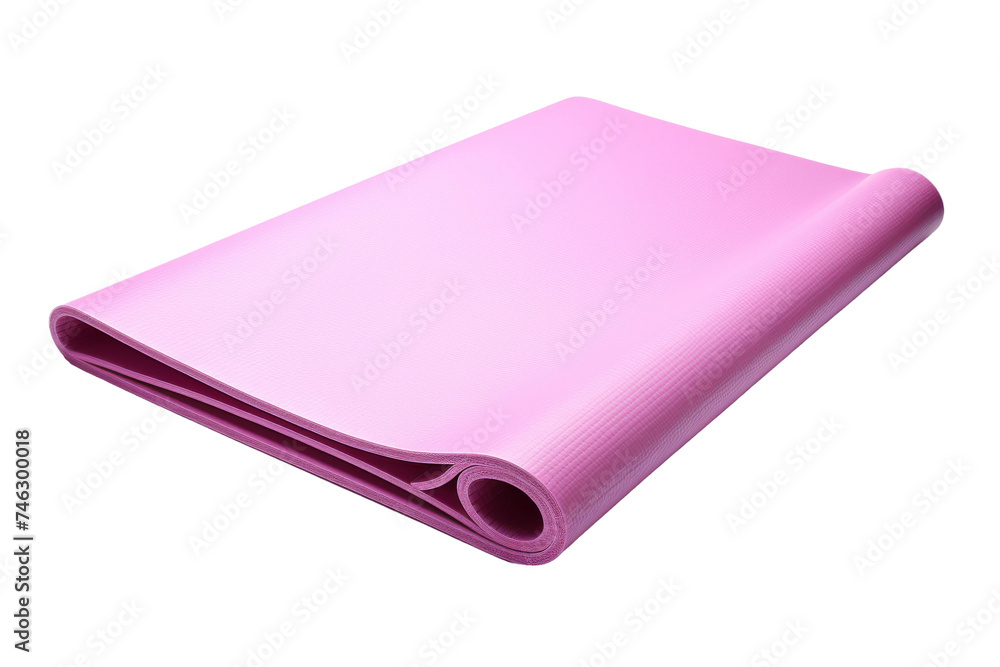 Pink Yoga Mat. A pink yoga mat is creating a simple and clean aesthetic. The mat is vibrant and ready for yoga practice or exercise. On PNG Transparent Clear Background. Pink Yoga Mat. A pink yoga mat is creating a simple and clean aesthetic. The mat is vibrant and ready for yoga practice or exercise. On PNG Transparent Clear Background.