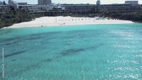 Okinawa moon beach 4k drone video