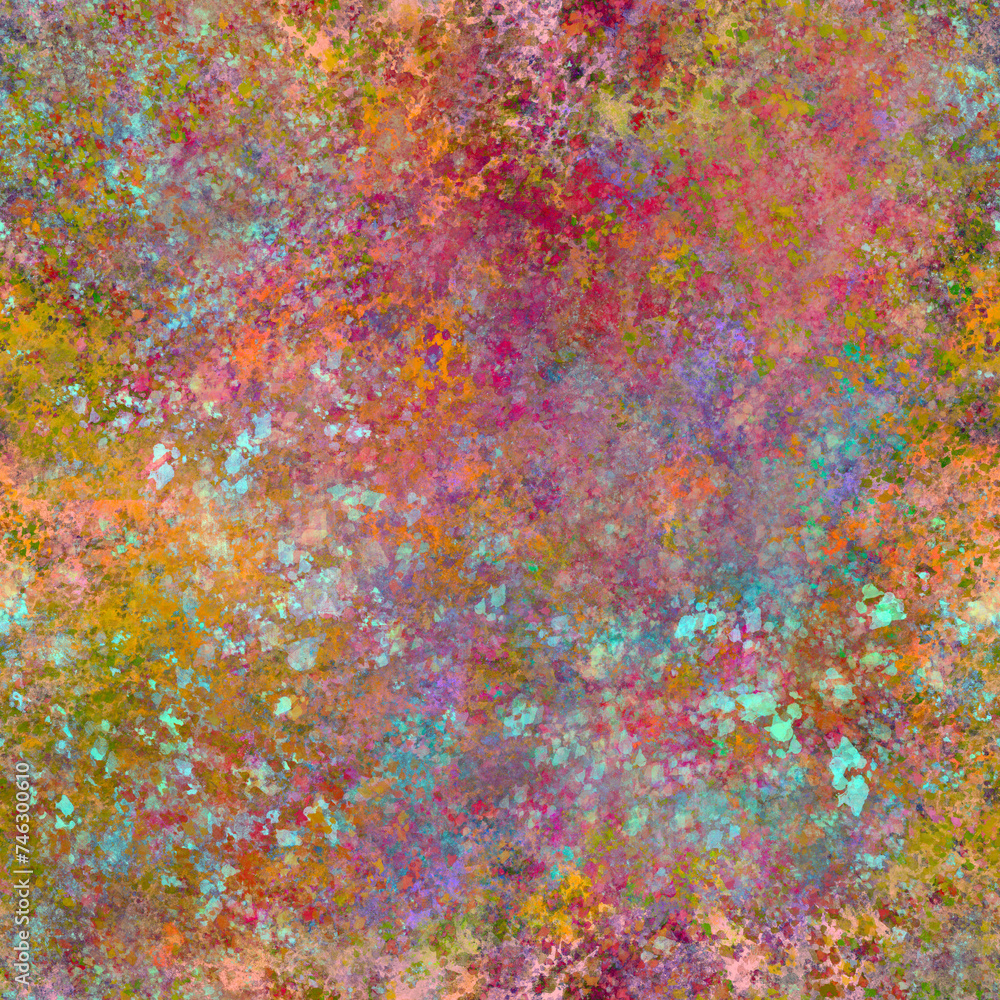 Abstract grunge effect painted pattern of aged organic colorful texture