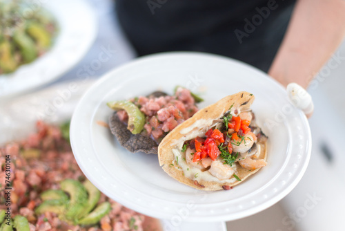 Wallpaper Mural Fish Tacos on a White Plate being Served Torontodigital.ca