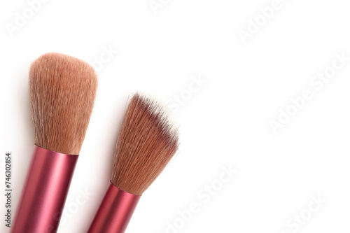makeup brushes isolated on white background.Cosmetic product for make-up. set of cosmetic makeup brushes