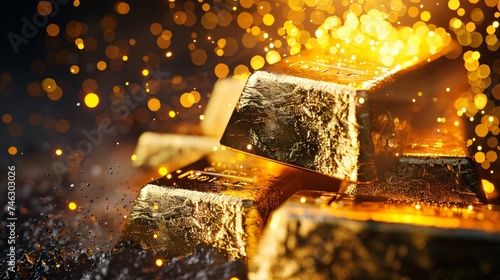 Goldsmith melting gold bars the alchemy of turning metal into treasure photo