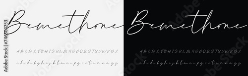 A hand-drawn signature logo design template