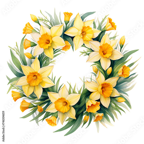 Sunny Watercolor Daffodils © Novian