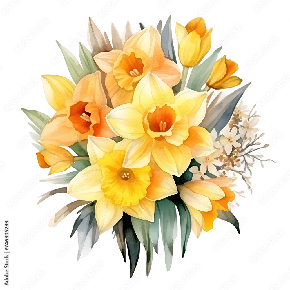 Tranquil Watercolor Daffodil Sketch Tranquil Watercolor Daffodil Sketch