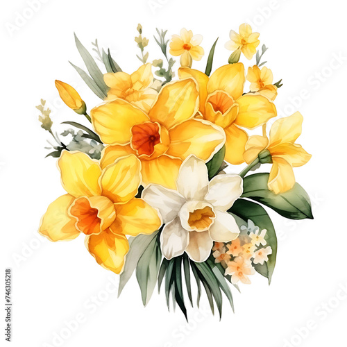 Sunlit DaffodilsWatercolor Painting