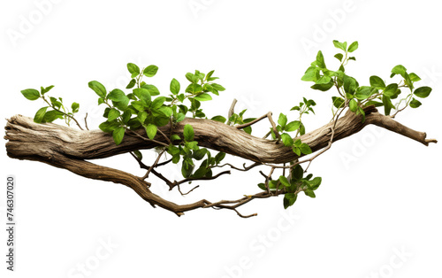 .A branch of a tree covered with vibrant green leaves is featured in this scene. The leaves are healthy and lush, basking in the sunlight. On PNG Transparent Clear Background.