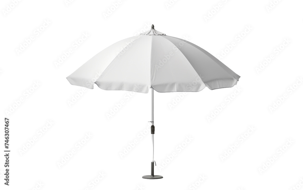 White Umbrella. A white umbrella is creating a minimalist and clean aesthetic. The umbrella is open, displaying its canopy and handle. On PNG Transparent Clear Background. White Umbrella. A white umbrella is creating a minimalist and clean aesthetic. The umbrella is open, displaying its canopy and handle. On PNG Transparent Clear Background.