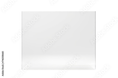 A white square plate is clean and simple in design, with no embellishments. The contrast between the plate and the background highlights its shape. On PNG Transparent Clear Background.