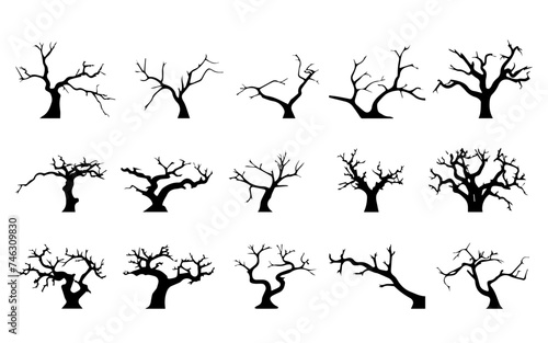 Hand drawn vector illustration of a sketch of trees