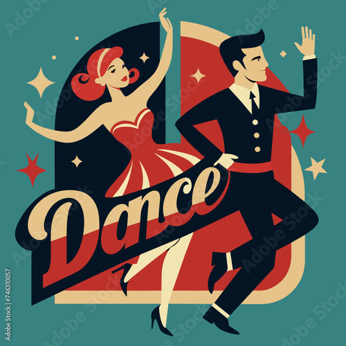 Vintage-inspired posters advertising dance events. vektor illustation