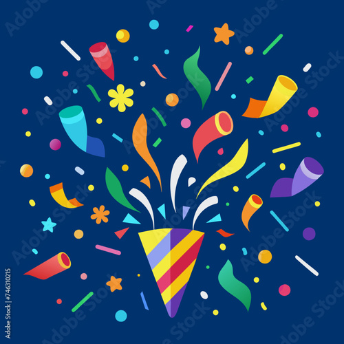 Vibrant confetti falling in celebration. vektor illustation