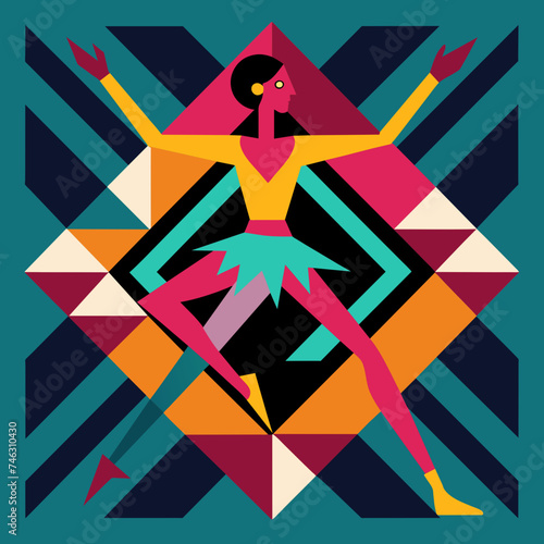 Bold geometric patterns inspired by dance. vektor illustation