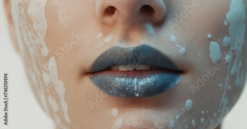 Close-up of transparent gel smear on a white background, a beauty care concept.