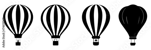 Hand drawn vector illustration  sketch of air balloon  photo