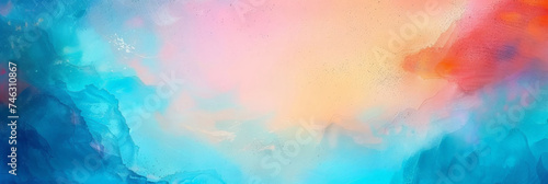 colorful watercolour background,pink yellow orange red blue cyan green watercolor paint background . banner