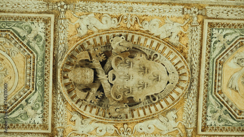 papal coat of arms on the ceiling in Angel castle