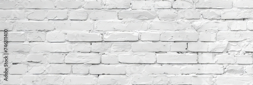 white brick wall texture pattern background. wide brick panorama picture.old vintage white brick wall texture  background banner