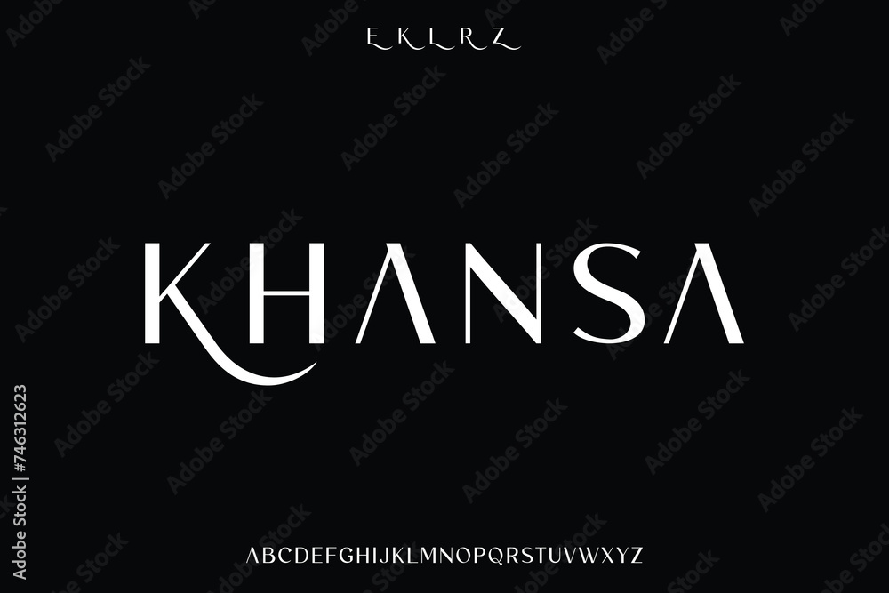 Obraz premium Elegant minimalist sans serif alphabet display font vector with swoosh alternate style