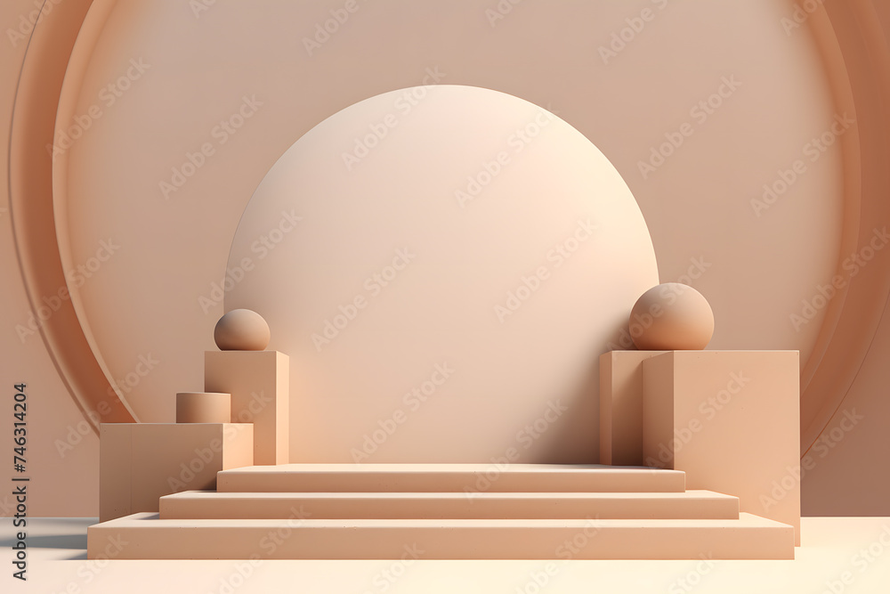 cream pastel color 3d podium cream pastel color 3d podium