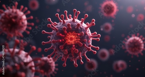 Wallpaper Mural  Viral Infection - A microscopic view of a virus spreading Torontodigital.ca