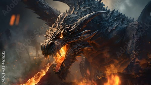 the dragon breathes fire