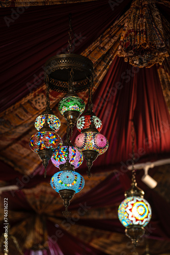 Beautiful Traditional Arabian Turkish ceiling lamps and light bulb decorations for interior home and living interior architecture.