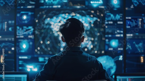 Wallpaper Mural Data Science and Big Data Technology Scientists calculate, analyze, and visualize complex datasets on computers. artificial intelligence machine learning AI business analysis Torontodigital.ca