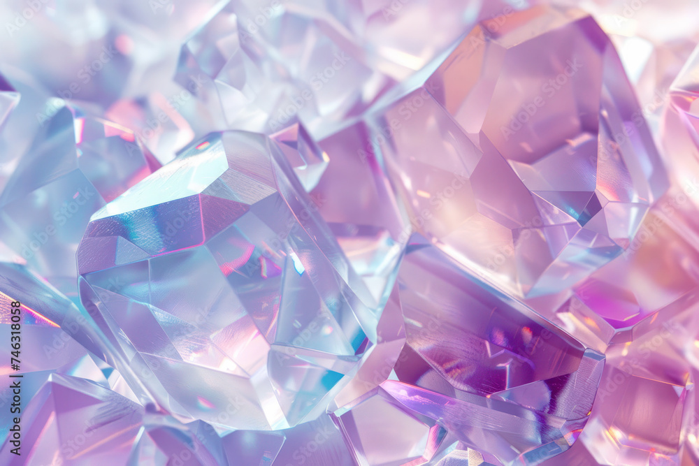 Abstract background of crystal refractions.