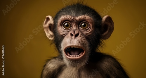  Surprised monkey with wide eyes and open mouth © vivekFx