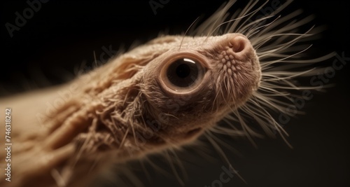  Close-up of a curious creature's eye and whiskers