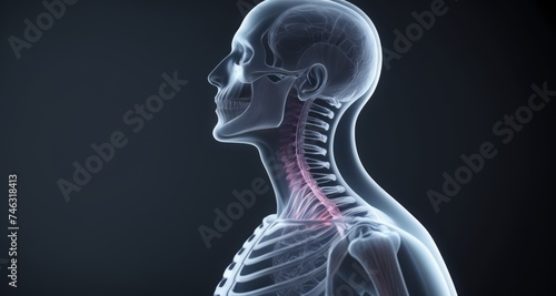  Anatomical illustration of a human neck and head