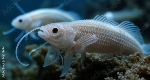  Underwater elegance - A pair of ghostly angelfish in their natural habitat