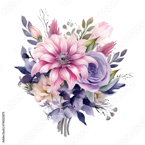 A vibrant bouquet of pink and purple flowers in full bloom