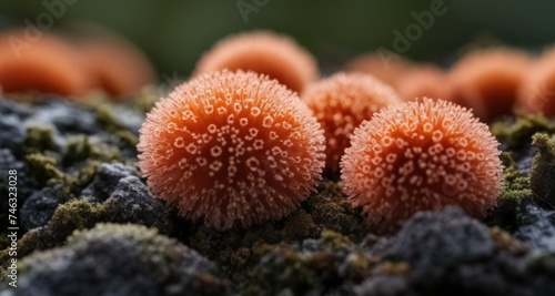 Close-up of vibrant coral-like structures on a rocky surface