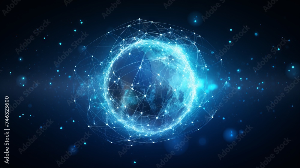 internet world in background stock imagery, in the style of dynamic energy flow, layered mesh, dark sky-blue, shaped canvas, focus on joints/connections, luminous color palette, global illumination internet world in background stock imagery, in the style of dynamic energy flow, layered mesh, dark sky-blue, shaped canvas, focus on joints/connections, luminous color palette, global illumination