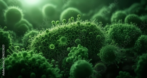  Vibrant microorganisms in a digital petri dish © vivekFx