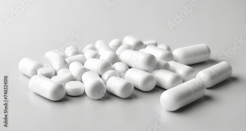  A collection of white capsules on a surface