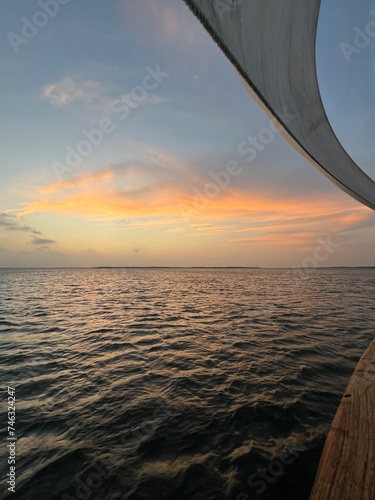Sunset on a sail boat 
