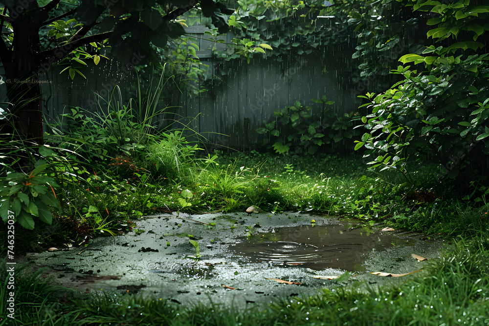 A rainy day on a puddle A rainy day on a puddle